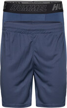 Hmlte Topaz 2-Pack Shorts Set Shorts Sport Shorts Blå Hummel*Betinget Tilbud