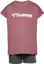 Hmlnova Shorts Set Sport Sets With Short-sleeved T-shirt Pink Hummel