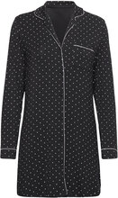 Shirtdress Ls Jersey Dots Nattøj Black Hunkemöller