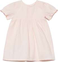 Dress Ss Woven Stripe Dresses & Skirts Dresses Casual Dresses Short-sleeved Casual Dresses Pink Huttelihut