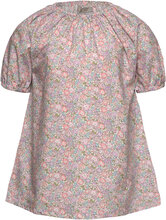 Blouse Ss In Liberty Fabric Tops Blouses & Tunics Multi/patterned Huttelihut