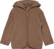 Jacket Ears Cotton Fleece Outerwear Fleece Outerwear Fleece Jackets Brown Huttelihut