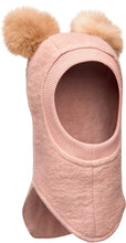 Balaclava W. Alpaca Pompoms Accessories Headwear Balaclava Pink Huttelihut