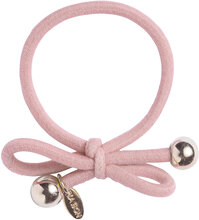 Hair Tie With Gold Bead - Powder Pink Accessories Hair Accessories Scrunchies Pink Ia Bon