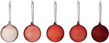 Glass Ball 80Mm Red 5Pcs Home Decoration Christmas Decoration Christmas Baubles & Tree Accessories Red Iittala