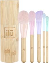 Ilu Brush 5Pcs+Bamboo Tube Set Makeup-penslar Smink Nude ILU