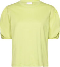 Payanaiw Woven Trim Tshirt Tops T-shirts & Tops Short-sleeved Yellow InWear