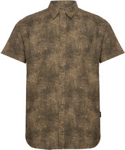 Inlibra Tops Shirts Short-sleeved Khaki Green INDICODE