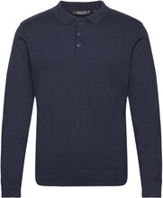 Invichris Tops Knitwear Long Sleeve Knitted Polos Navy INDICODE