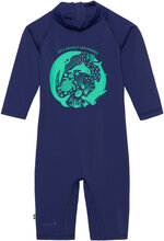 Dolphine Sun Jumpsuit Navy 74/80 Sport Uv Clothing Uv Suits Navy ISBJÖRN Of Sweden