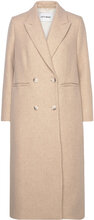 Double Breasted Boxy Coat Outerwear Coats Winter Coats Beige IVY OAK