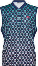 Wesley Print Vest Designers Men Sports Clothes Sport Outerwear Sport Jackets Sport Vests Blue J. Lindeberg