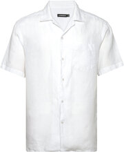 Elio Linen Melange Shirt Tops Shirts Short-sleeved White J. Lindeberg