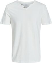 Jjesplit Neck Tee Ss Noos T-shirts Short-sleeved Hvit Jack & J S*Betinget Tilbud