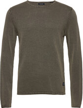 Jjeleo Knit Crew Neck Noos Strikkegenser M. Rund Krage Brun Jack & J S*Betinget Tilbud