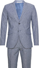 Jprriviera Linen Suit Slim Fit Sn Kostym Blue Jack & J S