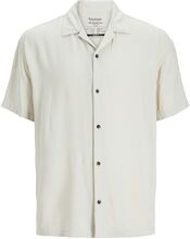 Jjejeff Solid Resort Shirt Ss Sn Tops Shirts Short-sleeved Cream Jack & J S