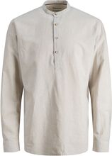 Jjesummer Tunic Linen Blend Shirt Ls Sn Tops Shirts Linen Shirts Beige Jack & J S