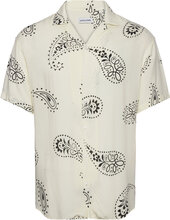 Jjjeff Abstract Print Resort Shirt Ss Tops Shirts Short-sleeved White Jack & J S