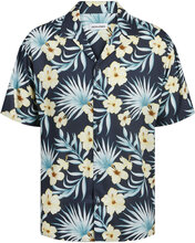 Jjjeff Floral Aop Resort Shirt Ss Tops Shirts Short-sleeved Navy Jack & J S