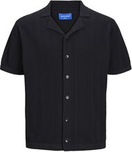 Jorvalencia Structure Knit Ss Polo Sn Tops Shirts Short-sleeved Black Jack & J S