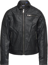 Jjerocky Jacket Jr Outerwear Jackets & Coats Leather Jacket Svart Jack & J S*Betinget Tilbud