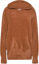 Olivia Faux Fur Knitted Hoody Tops Sweatshirts & Hoodies Hoodies Brown Jakke