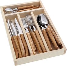 Bestiksæt 24 Stk Laguiole Home Tableware Cutlery Cutlery Set Brown Jean Dubost