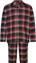 Pyjama 1/1 Flannel Pyjamas Nattøj Black Jockey