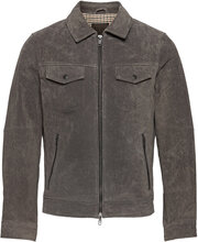 Ben Suede Shirt Jacket Skinnjakke Skinnjakke Grønn Jofama*Betinget Tilbud