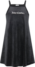 Glitter Velour Frill Dress Dresses & Skirts Dresses Casual Dresses Sleeveless Casual Dresses Black Juicy Couture
