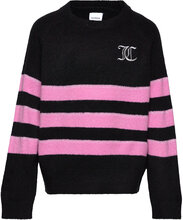 Juicy Textured Stripe Jumper Tops Knitwear Pullovers Black Juicy Couture