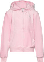 Diamante Zip Through Hoodie Tops Sweatshirts & Hoodies Hoodies Pink Juicy Couture