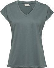 Kalise T-Shirt T-shirts & Tops Short-sleeved Grønn Kaffe*Betinget Tilbud