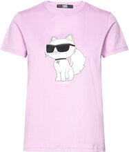 Ikonik 2.0 Choupette T-Shirt Tops T-shirts & Tops Short-sleeved Pink Karl Lagerfeld