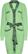 Feminine Boucle Cardigan Tops Knitwear Cardigans Green Karl Lagerfeld