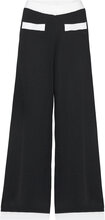 Classic Knit Pants Bottoms Trousers Wide Leg Black Karl Lagerfeld