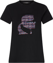 Boucle Profile T-Shirt Tops T-shirts & Tops Short-sleeved Black Karl Lagerfeld