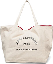 K/Rue St Guillaume Canvas Tote Designers Shoppers Cream Karl Lagerfeld