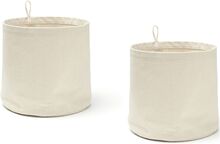 Storage Textile Cylinder 2Pcs Off White Home Kids Decor Storage Storage Baskets Cream Kid's Concept