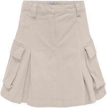 Kogcath Pleat Cargo Skirt Pnt Dresses & Skirts Skirts Short Skirts Beige Kids Only