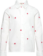 Koglina Grace L/S Emb Shirt Wvn Tops Shirts Long-sleeved Shirts White Kids Only