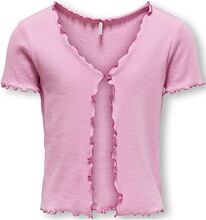 Kogelli S/S V-Neck Cardigan Jrs Tops Knitwear Cardigans Pink Kids Only