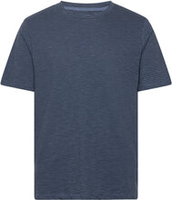 Narrow Striped Slub T-Shirt - Gots/ Tops T-Kortærmet Skjorte Blue Knowledge Cotton Apparel