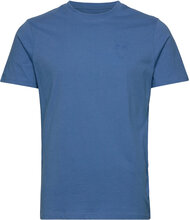 Regular Owl Chest Print T-Shirt - G T-shirts Short-sleeved Blå Knowledge Cotton Apparel*Betinget Tilbud