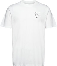 Alder Owl Chest Tee - Gots/Vegan Tops T-Kortærmet Skjorte White Knowledge Cotton Apparel