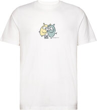 Regular Fit Single Jersey Owl Hug P Tops T-shirts Short-sleeved White Knowledge Cotton Apparel