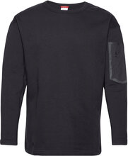 Utility Crew Neck Sweat With Pocket Tops T-Langærmet Skjorte Black Knowledge Cotton Apparel