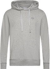 Arvid Basic Hood Badge Sweat - Gots Tops Sweatshirts & Hoodies Hoodies Grey Knowledge Cotton Apparel