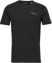 Regular Trademark Chest Print T-Shi Tops T-shirts Short-sleeved Black Knowledge Cotton Apparel